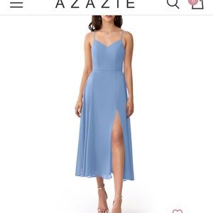 Azazie Steel Blue Bridesmaid Dress
